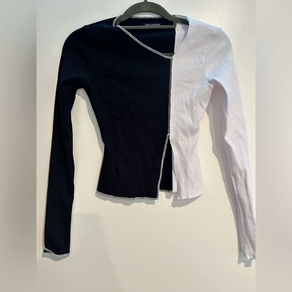 Naked Wardrobe contrast crop top